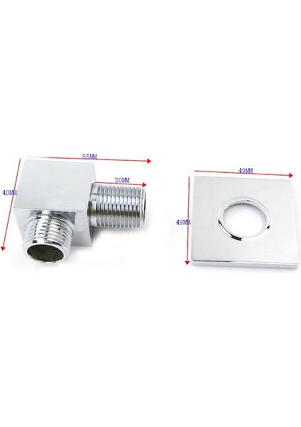 G1/2inch Duş Hortumu Konnektörü Kare Aksesuarlar Banyo Pirinç Vücut Duvar Konnektör Braketi Duş Hortumu Için -Silver (Yurt Dışından) indirimleri