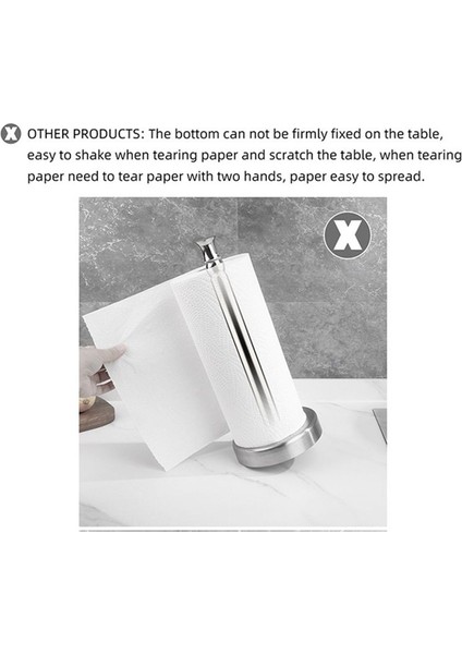 Kağıt Havlu Tutucu Tezgahı, Mutfak Için Uygun Sönümlemeli Banyo Tabanlı Dikey Kağıt Havlu Tutucu (Gümüş) (Yurt Dışından) fiyatları