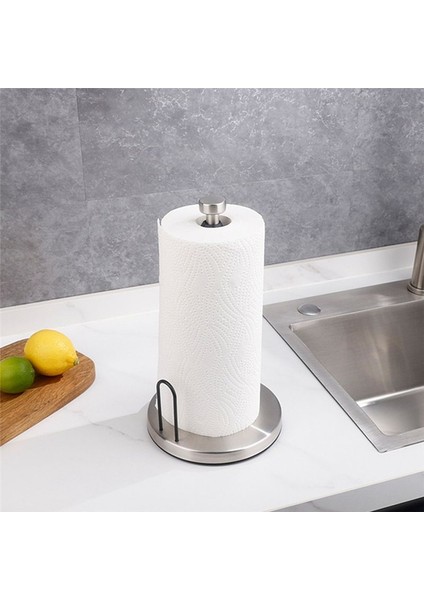 Kağıt Havlu Tutucu Tezgahı, Mutfak Için Uygun Sönümlemeli Banyo Tabanlı Dikey Kağıt Havlu Tutucu (Gümüş) (Yurt Dışından) fırsatları