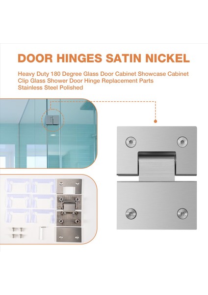 Ağır Hizmet Tipi 180 Derece Cam Kapı Dolabı Vitrin Dolabı Klipsi Cam Duş Kapı Menteşe Yedek Parçalar Paslanmaz Çelik Cilalı (Yurt Dışından) fırsatları