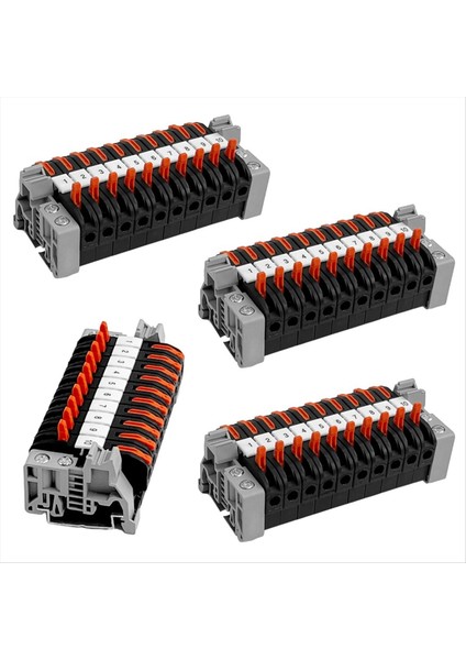 40 Dın Ray Terminali Paketi, 0.08-4 Mm² PCT-211 Dın Ray Terminalleri, Siyah Terminal Blok Kiti, Elektrik Bağlantı Bloğu (Yurt Dışından)