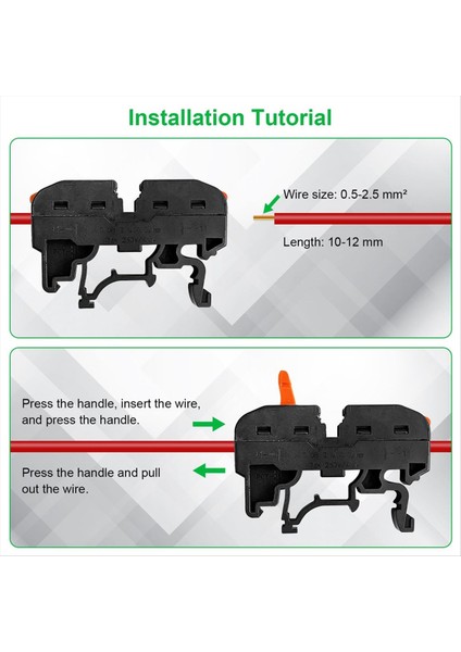 40 Dın Ray Terminali Paketi, 0.08-4 Mm² PCT-211 Dın Ray Terminalleri, Siyah Terminal Blok Kiti, Elektrik Bağlantı Bloğu (Yurt Dışından) fiyatları
