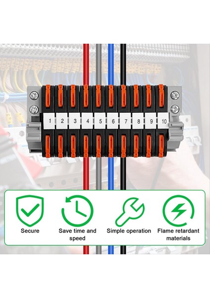 40 Dın Ray Terminali Paketi, 0.08-4 Mm² PCT-211 Dın Ray Terminalleri, Siyah Terminal Blok Kiti, Elektrik Bağlantı Bloğu (Yurt Dışından) modelleri