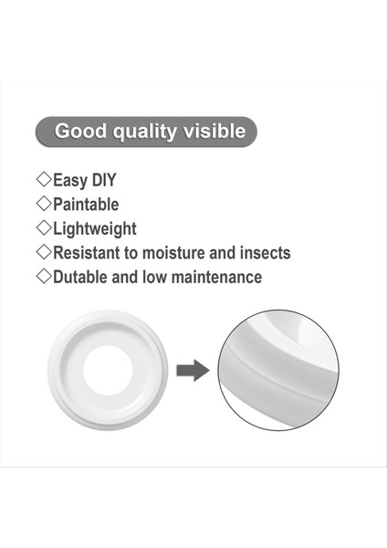 2 Paket Kalıplanmış Pu Tavan Madalyonları 10 Inç Od x 4 Inç Kimlik (7-1/4 Inç To-To 7-1/4 Inç&#39;e Uyuyor) (Yurt Dışından) fırsatları