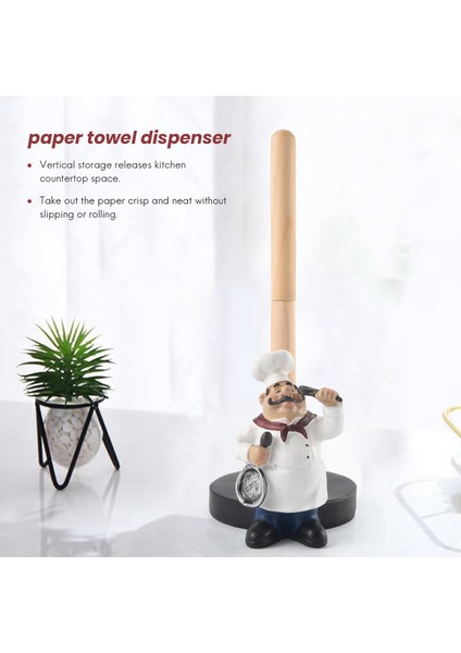 Reçine Şefi Çift Katmanlı Kağıt Havlu Tutucu Figürler Yaratıcı Ev Kek Dükkanı Restoran El Sanatları Dekorasyon Süslemesi (Yurt Dışından) modelleri