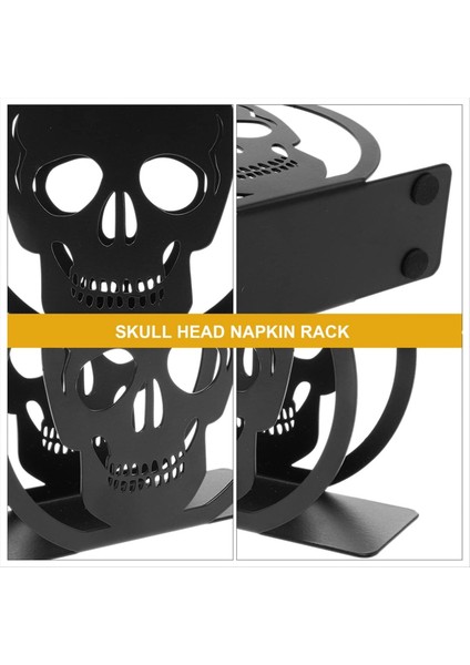 Kokteyl Peçete Tutucu Cadılar Bayramı Kafatası Tasarımı Siyah Doku Tutucu Demir Kağıt Peçete Tutucu Organizatör (Yurt Dışından) indirimleri
