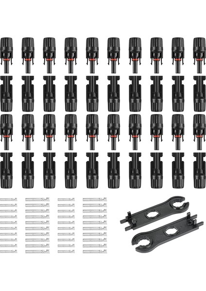 20 Çarşaf Güneş Panel Konektörleri, Erkek/kadın 1000V Güneş Paneli Kablo Konnektörü IP67 Su Geçirmez, 2 Mezar Anahtarlar (Yurt Dışından)