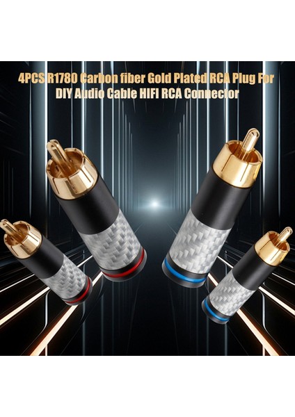 4pcs Hifi Karbon Fiber Rca Konektörleri Altın Kaplama Fiş Ses Konnektörü Rca Fiş Konnektörü Güç Hoparlör Fişleri Konnektör (Yurt Dışından) fiyatları