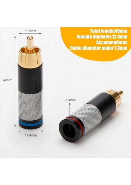 4pcs Hifi Karbon Fiber Rca Konektörleri Altın Kaplama Fiş Ses Konnektörü Rca Fiş Konnektörü Güç Hoparlör Fişleri Konnektör (Yurt Dışından) modelleri