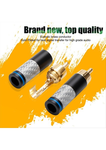 4pcs Hifi Karbon Fiber Rca Konektörleri Altın Kaplama Fiş Ses Konnektörü Rca Fiş Konnektörü Güç Hoparlör Fişleri Konnektör (Yurt Dışından) fırsatları