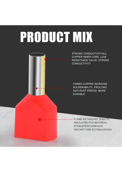 Ikiz Tel Ucu Ferrullar, 2 x 10.0 Mm², 150 Paket, Uzunluk 14 Mm, Çift Ikiz Tel Ucu Ferrullar (Yurt Dışından) fırsatları