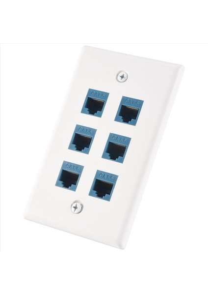 Cat 6 Ethernet Duvar Plakası 6 Port, Ethernet Duvar Plakası Kadın-Kadın Kat7/6/6e/5/5e ile Uyumlu Olabilir (Yurt Dışından) fiyatları