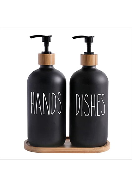 Cam Sabun Dağıtıcı Seti, Cam El Sabunu Dağıtıcı ve Cam Bulaşık Sabunu Dağıtıcı Içerir. Mat Siyah Sabun Dağıtıcı (Yurt Dışından)