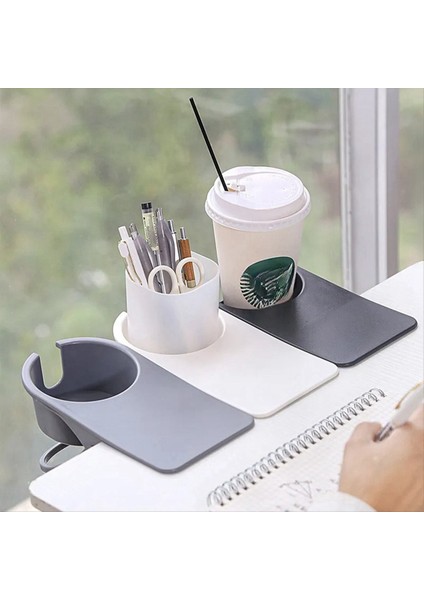 Içki Kupa Tutucu Masa Yan Su Kupası Raf Ofis Masaüstü Bilgisayar Masası Sabit Kupa Tutucu Masa Depolama Klipsi, Beyaz (Yurt Dışından) fırsatları