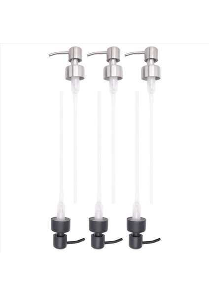 6pcs Paslanmaz Çelik Sıvı Sabun Dispenser Pompası Standart 28/400 Boyun Boyut Nozumu ve Tüpü Iplik ile Değiştirme (Yurt Dışından) modelleri