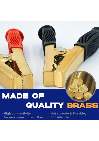 1 Çift Pil Jumper Kablo Kelepçeleri, Timsah Kelepçeleri, 1000A Saf Pirinç Kablo Tel Klipsleri Araba Kamyonu Teknesi Için Uygun (Yurt Dışından) fiyatları