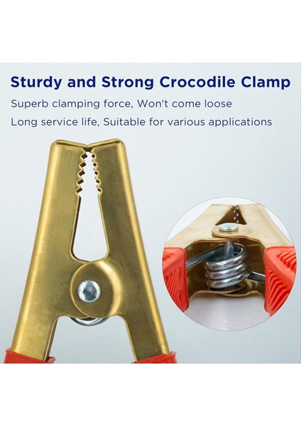 1 Çift Pil Jumper Kablo Kelepçeleri, Timsah Kelepçeleri, 1000A Saf Pirinç Kablo Tel Klipsleri Araba Kamyonu Teknesi Için Uygun (Yurt Dışından) fırsatları