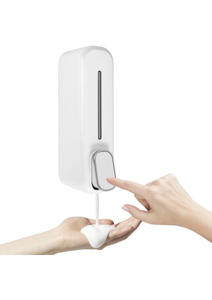 Sabun Dağıtıcı Duvar Montajı, 350ML El Sıvı Şampuan Duş Jel Dağıtıcı Banyo Mutfak Ofisi Için Beyaz (Yurt Dışından)