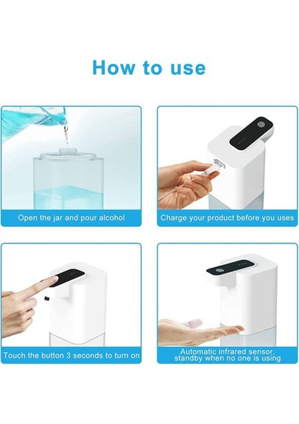 Otomatik Sabun Dispenser 400ML Dokunsuz Köpük Sabunu Dispenser USB Şarj Edilebilir Ayarlanabilir Köpük Sabun Dispenser (Yurt Dışından) modelleri