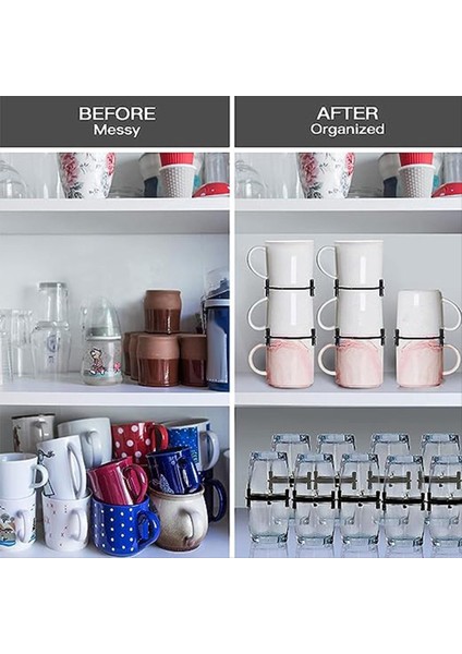 6pcs Kahve Kupa Sahibi Ayarlanabilir Içecek Takımı Istifleyici Düzenleyicisi Istiflenebilir Kahve Fincanı Organizatör Kupası Depolama Organizatörü (Yurt Dışından) fırsatları