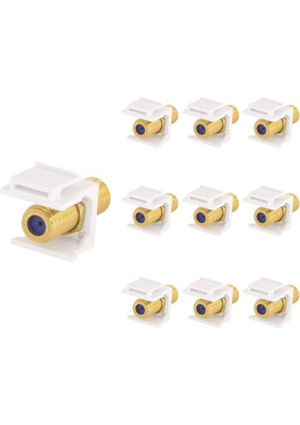 10 Pack Rg6 Keystone Jack E, Koaksiyel Kablo Konektörü F-Tipi Rg6 Duvar Plakası ve Yama Paneli Için Keystone Konektörleri (Yurt Dışından)