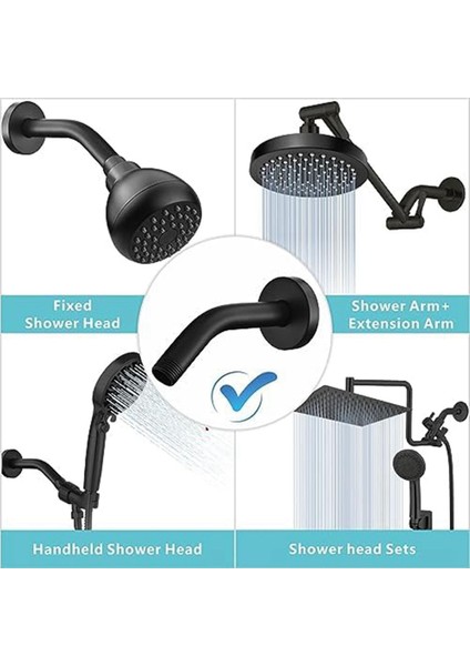 Duş Kolu, Duvar Montajı Sabit Duş Başlığı ve El Duş Başlığı Için Duş Duş Başlığı, 25CM (Yurt Dışından) modelleri