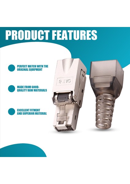 8pcs Takımsız Koruyucu RJ45 Cat 7 Fesih Fişi Cat7 Fiş / Cat7 Konektör Konektörleri Modüler 23 / 24AWG-BLACK (Yurt Dışından) indirimleri