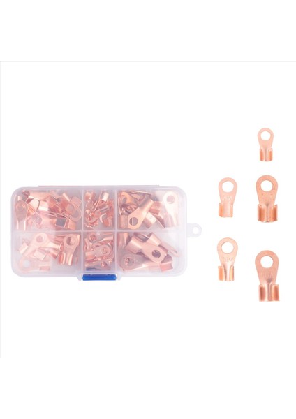 Açık Barrel Bakır Halka Terminalleri Tel Kıvrım Konnektörü Çiftlik Kiti Ot 10A 20A 30A 40A 50A (70 Paket) (Yurt Dışından)