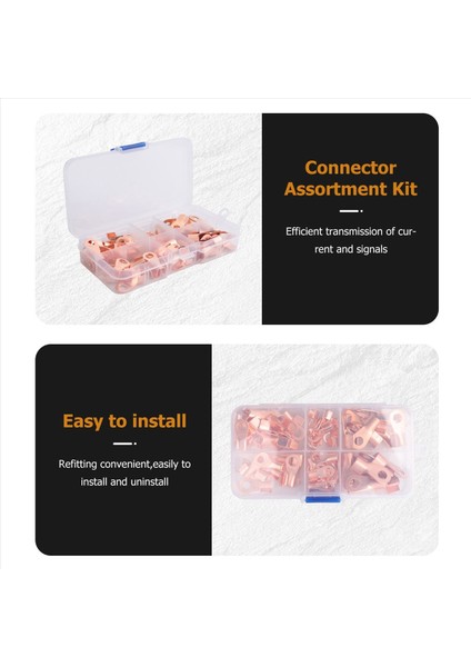 Açık Barrel Bakır Halka Terminalleri Tel Kıvrım Konnektörü Çiftlik Kiti Ot 10A 20A 30A 40A 50A (70 Paket) (Yurt Dışından) fiyatları