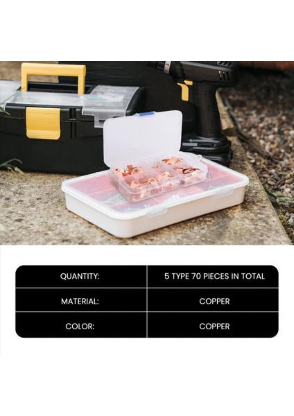 Açık Barrel Bakır Halka Terminalleri Tel Kıvrım Konnektörü Çiftlik Kiti Ot 10A 20A 30A 40A 50A (70 Paket) (Yurt Dışından) modelleri