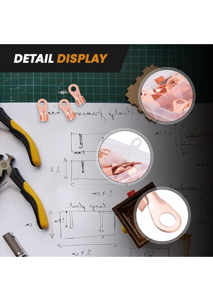 Açık Barrel Bakır Halka Terminalleri Tel Kıvrım Konnektörü Çiftlik Kiti Ot 10A 20A 30A 40A 50A (70 Paket) (Yurt Dışından) indirimleri