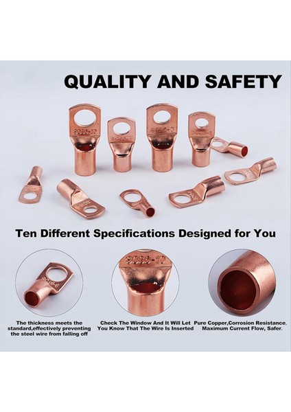 Pil Kablosu Uçları, 150PCS Bakır Kablo Tel Pabuçları, Awg 2 4 6 8 10 12 Gauge Tel Konektörleri, Pil Terminal Konektörleri (Yurt Dışından) modelleri