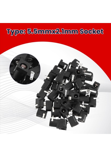 45 Pcs Dc Power Jack Socket 2.1mm x 5.5mm Namlu Tipi Pcb Montaj DC-005 (Yurt Dışından) fırsatları