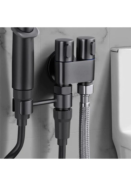 1 Arada Çift Kontrol Valfı Mini Çok Fonksiyonlu Musluk Mini Duş Basınçlı Banyo Musluk Kiti ve Duş-C Için (Yurt Dışından) fiyatları