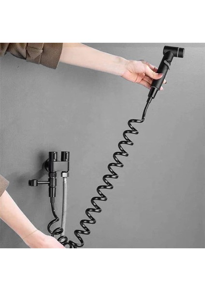 1 Arada Çift Kontrol Valfı Mini Çok Fonksiyonlu Musluk Mini Duş Basınçlı Banyo Musluk Kiti ve Duş-C Için (Yurt Dışından) indirimleri