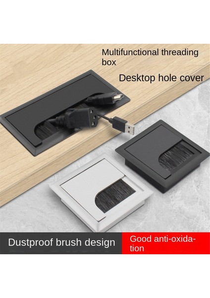 80X80 Ofis Masası Diş Pilki Kutusu Bilgisayar Tablo Telli Deliği Kapak Iplik Deliği Kare Fırça Kapak Plakası Siyah 80X80 (Yurt Dışından) fırsatları