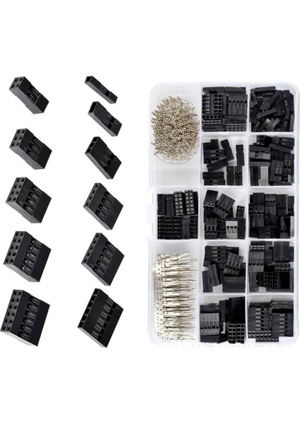 620PCS Dupont Konnektörü 2.54MM, Dupont Kablo Jumper Tel Pim Başlık Konu Kiti, Erkek Kıvrım Pimleri+Kadın Pin Konnektörü (Yurt Dışından) fiyatları