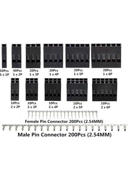 620PCS Dupont Konnektörü 2.54MM, Dupont Kablo Jumper Tel Pim Başlık Konu Kiti, Erkek Kıvrım Pimleri+Kadın Pin Konnektörü (Yurt Dışından) fırsatları