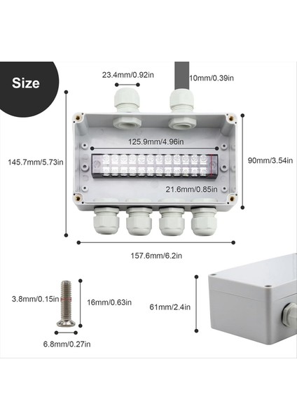 IP66 Su Geçirmez Kavşak Kutusu 2 4&#39;ü 4-8 mm Çap Için Su Geçirmez Elektrik Kutusu (Yurt Dışından) fiyatları