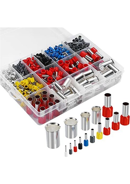 998PCS Tel Ferrule Kiti Bakır Kıvrım Terminalleri Yalıtılmış Pim Kablosu Uç Konektörleri (Yurt Dışından)