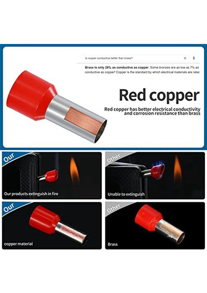 998PCS Tel Ferrule Kiti Bakır Kıvrım Terminalleri Yalıtılmış Pim Kablosu Uç Konektörleri (Yurt Dışından) modelleri