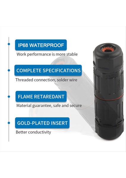 10PCS IP68 Elektrikli Su Geçirmez Konektör Kablosu 3 Pin Dış Mekan Sert Tel Hızlı Itme Iletken Terminal Konnektörü (Yurt Dışından) indirimleri