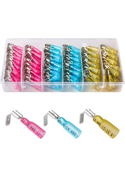 140PCS 22-16/16-14/12-10 Awg Isı Büzülme Piggy Arka Kürek Hızlı E Kıvrım Terminalleri Konnektörleri Çiftlik Kiti 3 Boyutlar (Yurt Dışından)