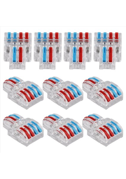 10 Pcs Terminal Bağlantısı Kelepçe Seti, Tel Konektör, Hızlı Kompakt Kablo Konnektörü NC-422 Şeffaf (Yurt Dışından)