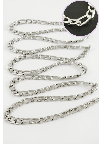 Ieg 6 mm Düz Gümüş Renkli Çelik Zincir 1 Metre