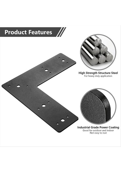 Sağ Açılı Braket 2 Adet, Tamir Plakası Düz Düz Çelik L Şekil Braketi, Siyah Toz Boya Kiriş Konektörlerine Direk (Yurt Dışından) modelleri