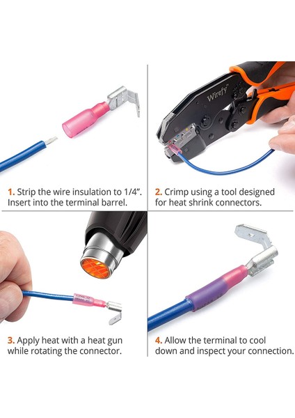 140PCS 22-16/16-14/12-10 Awg Isı Büzülme Piggy Arka Kürek Hızlı E Kıvrım Terminalleri Konnektörleri Çiftlik Kiti 3 Boyutlar (Yurt Dışından) modelleri