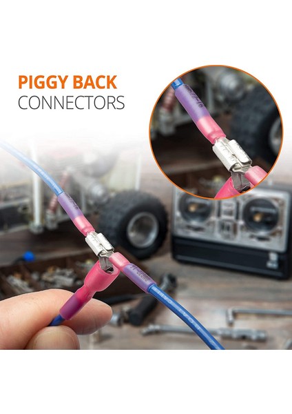 140PCS 22-16/16-14/12-10 Awg Isı Büzülme Piggy Arka Kürek Hızlı E Kıvrım Terminalleri Konnektörleri Çiftlik Kiti 3 Boyutlar (Yurt Dışından) fırsatları