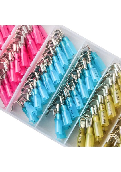 140PCS 22-16/16-14/12-10 Awg Isı Büzülme Piggy Arka Kürek Hızlı E Kıvrım Terminalleri Konnektörleri Çiftlik Kiti 3 Boyutlar (Yurt Dışından) indirimleri