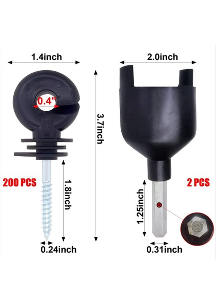 Elektrikli Çit Izolatör Vidalı Izolatör Çit Halkası Post Ahşap Post Izolatör Izolatör Soket Aracı, 100 Pcs, B, B (Yurt Dışından) modelleri